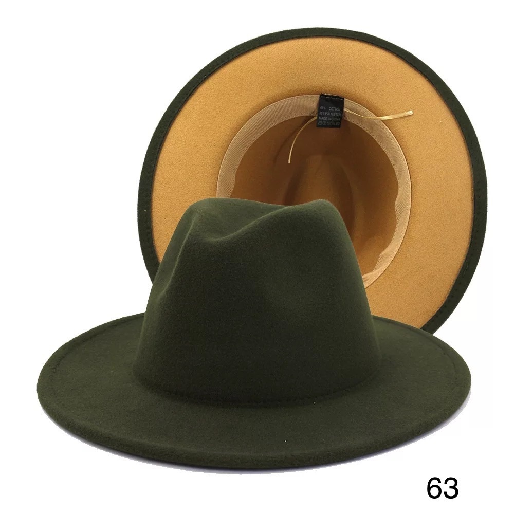 Vegan Fedora Wide No Trim Firm Brim FA Wool Hat - Picture 2 of 15